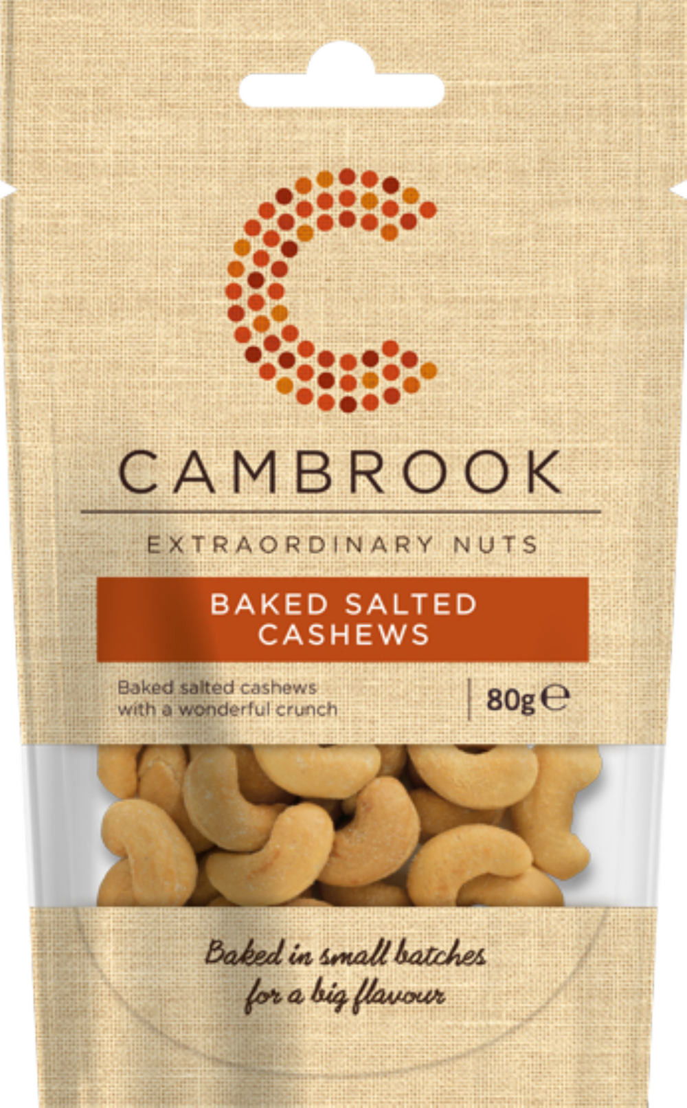 Cambrook Baked Salted Cashews 80G