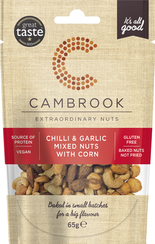 Cambrook Chilli & Garlic Mixed Nuts With Corn 65G