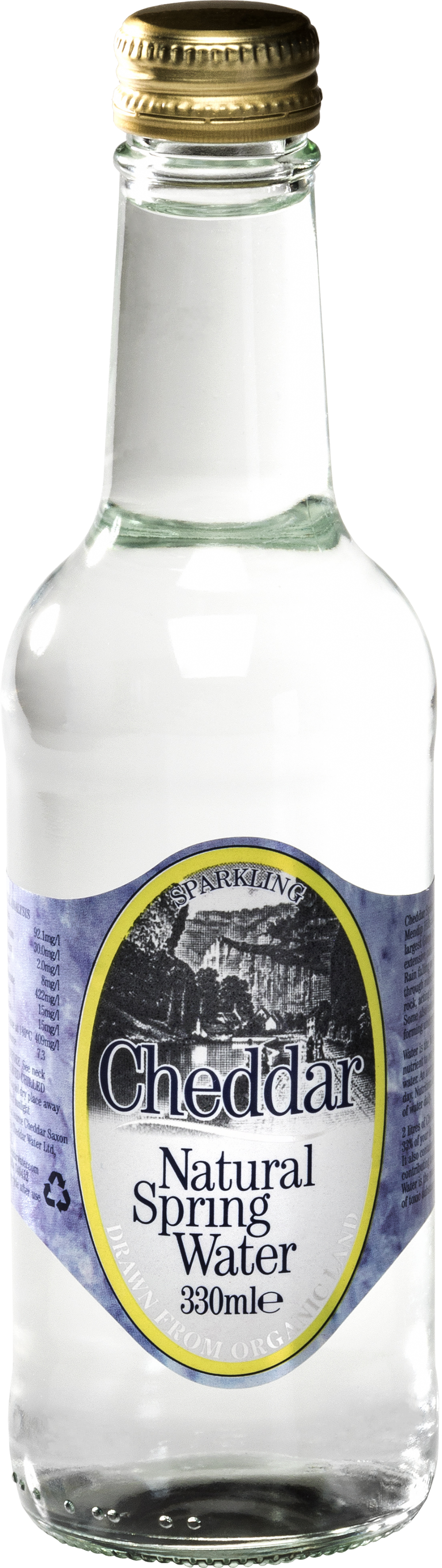 Cheddar Natural Spring Water - Sparkling Glass 750ml