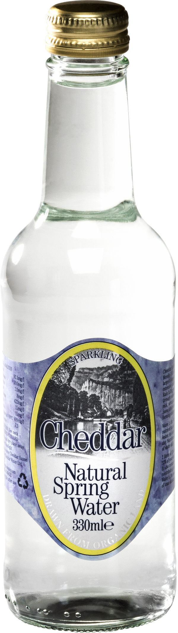 Cheddar Natural Spring Water - Sparkling Glass 750ml