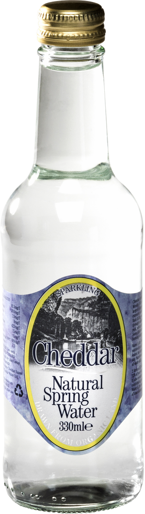 Cheddar Natural Spring Water - Sparkling Glass 330Ml