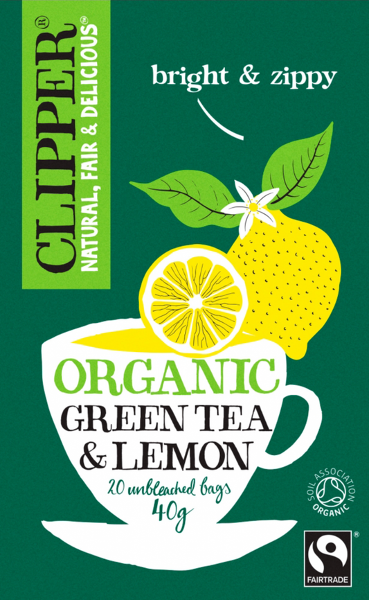 Clipper Organic Green Tea & Lemon 20 Teabags 40G