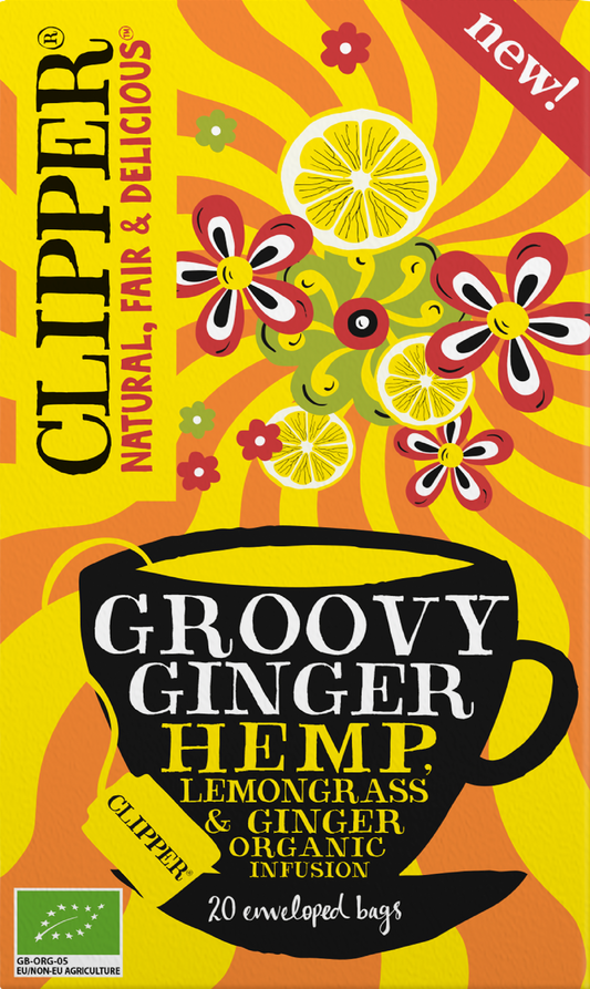 Clipper Groovy Ginger - 20 Hemp, Lemongrass & Ginger Infusion Teabags 35G