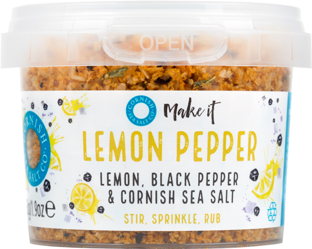 Cornish Sea Salt Co. Lemon Pepper - Lemon, Black Pepper & Sea Salt 55G