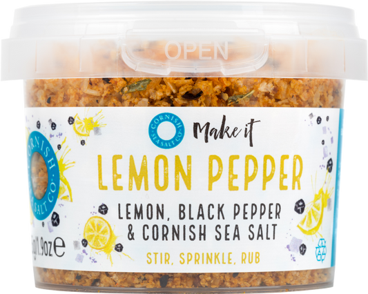 Cornish Sea Salt Co. Lemon Pepper - Lemon, Black Pepper & Sea Salt 55G