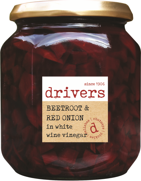 Drivers Beetroot & Red Onion In White Wine Vinegar 550G