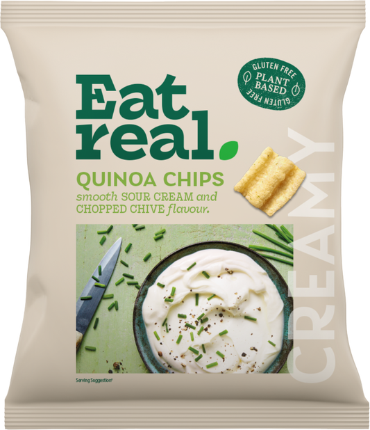 Eat Real Quinoa Chips - Smooth Sour Cream & Chopped Chive Flavour 40g