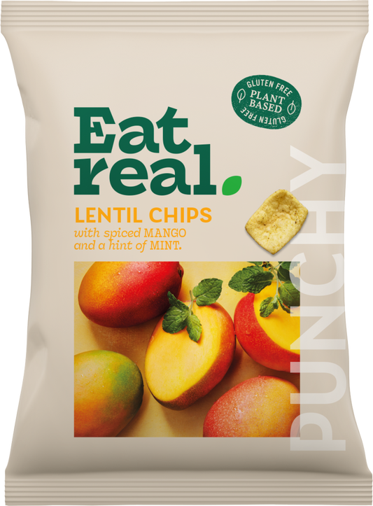 Eat Real Lentil Chips - Spiced Mango & A Hint of Mint 95g