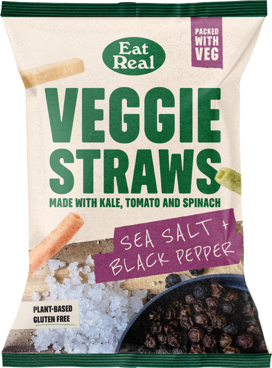 Eat Real Veggie Straws - Sea Salt & Black Pepper 110G