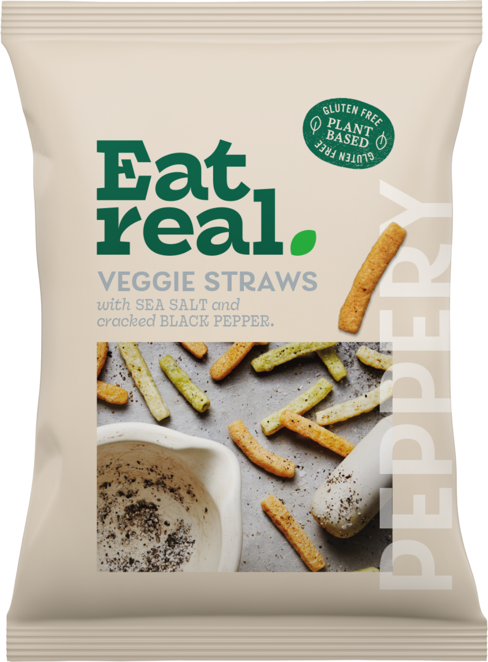 Eat Real Veggie Straws - Sea Salt & Cracked Black Pepper 110g