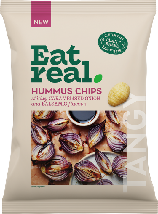 Eat Real Hummus Chips - Sticky Caramelised Onion & Balsamic Flavour 110g