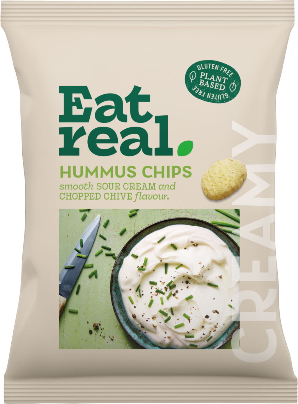 Eat Real Hummus Chips - Smooth Sour Cream & Chopped Chive Flavour 110g