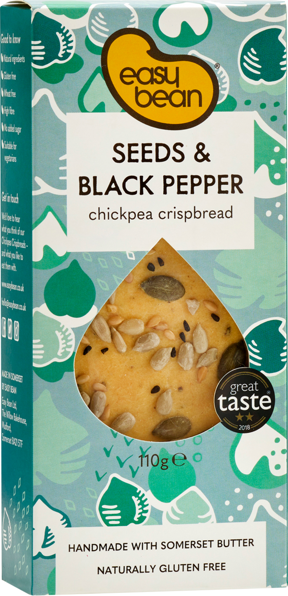 Easy Bean Seeds & Black Pepper - Chickpea Crispbread 110G