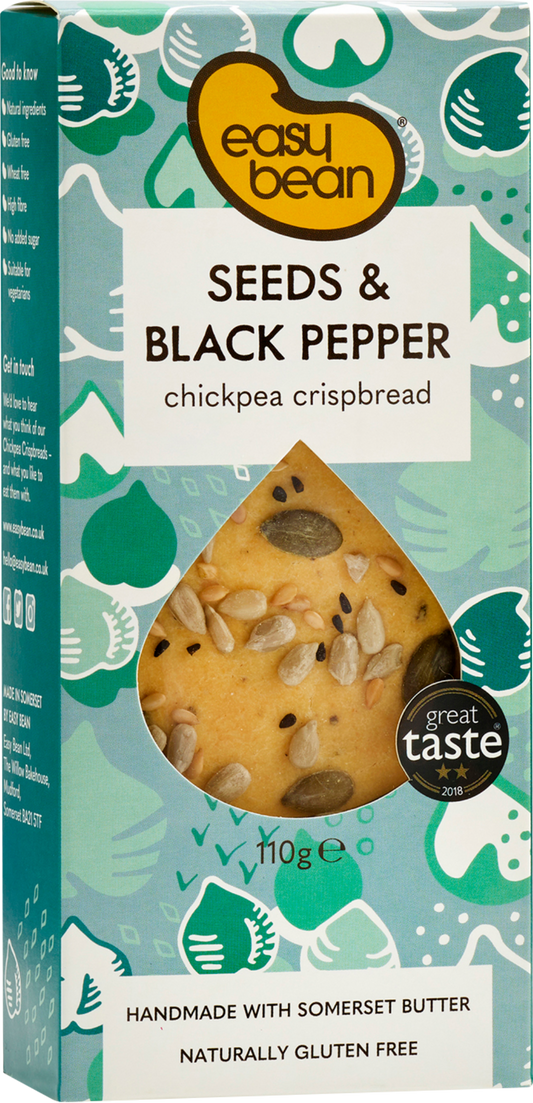 Easy Bean Seeds & Black Pepper - Chickpea Crispbread 110G
