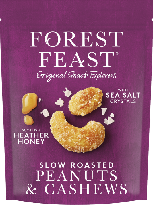 Forest Feast Slow Roasted Peanuts & Cashews - Scottish Heather Honey 120G