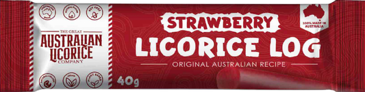 The Great Australian Licorice Company Strawberry Licorice Log 40G