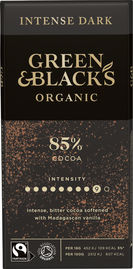 Green & Black's Organic Dark 85% Chocolate Bar 90G