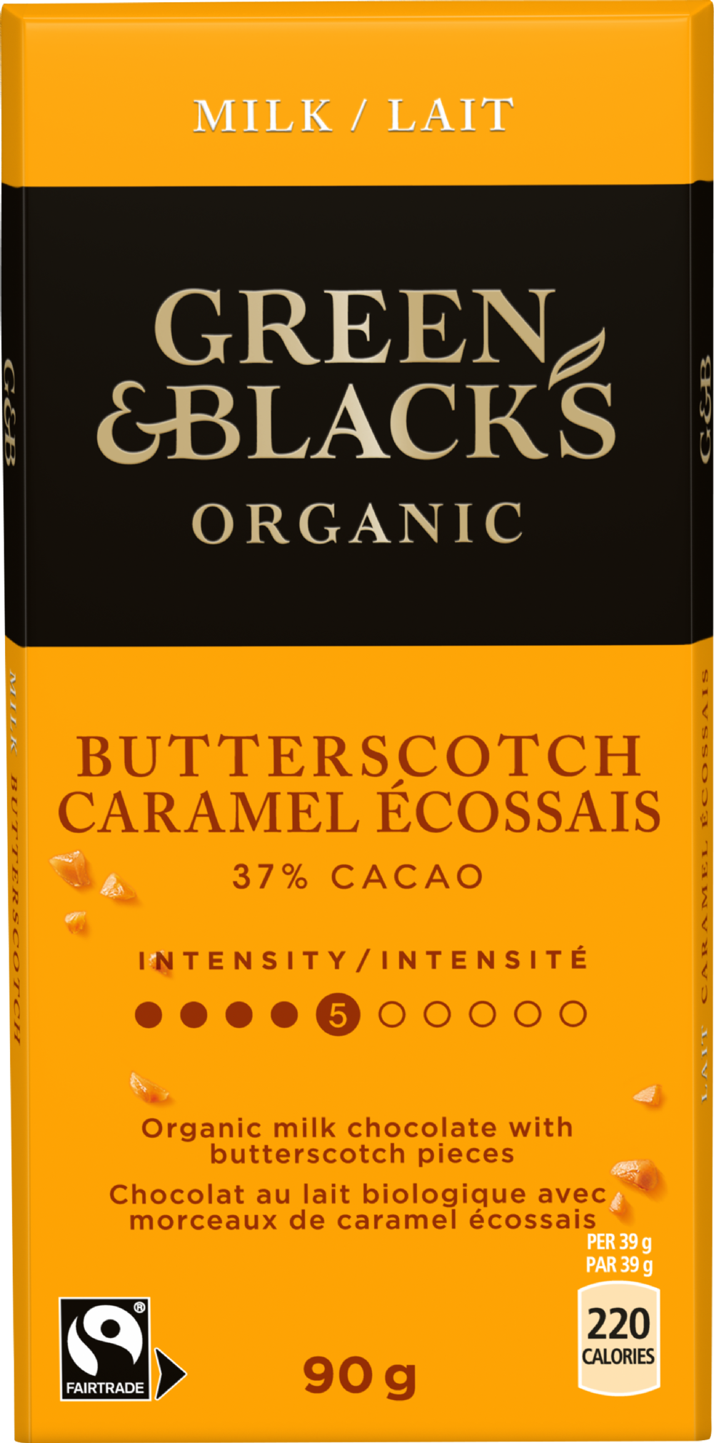 Green & Black's Organic Butterscotch Milk Chocolate Bar 90G