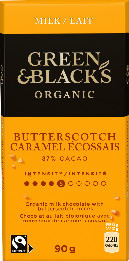 Green & Black's Organic Butterscotch Milk Chocolate Bar 90G