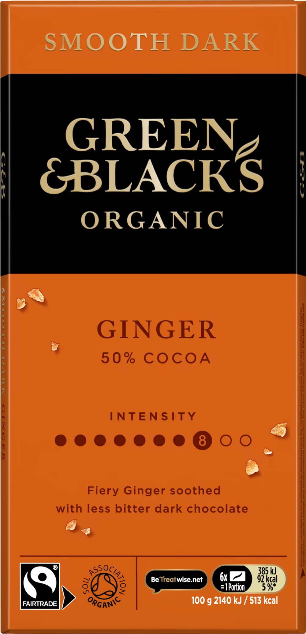 Green & Black's Organic Ginger 50% Smooth Dark Chocolate Bar 90g
