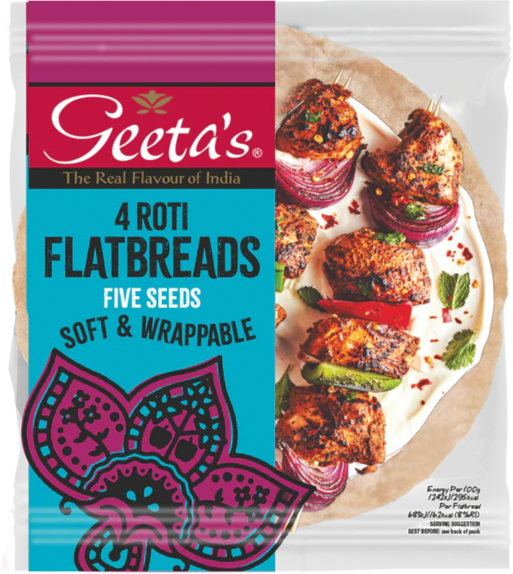 Geeta's 4 Roti Flatbreads - Five Seeds 220G – London Food Hall