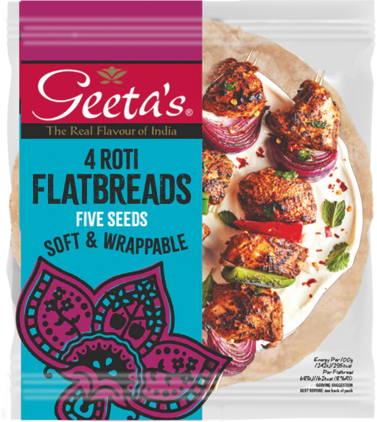 Geeta's 4 Roti Flatbreads - Five Seeds 220G