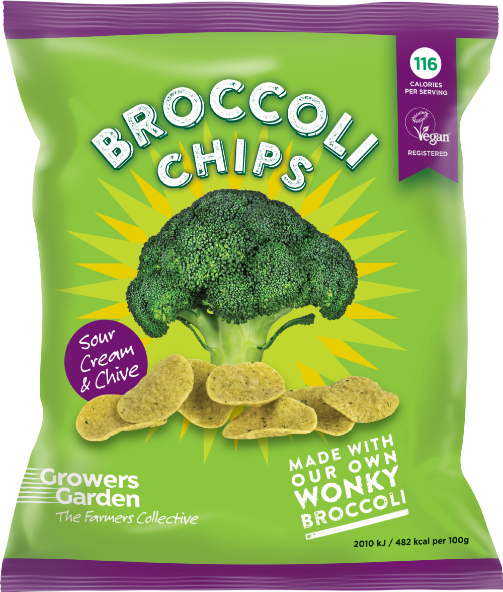 Growers Garden Broccoli Chips - Sour Cream & Chive 84G