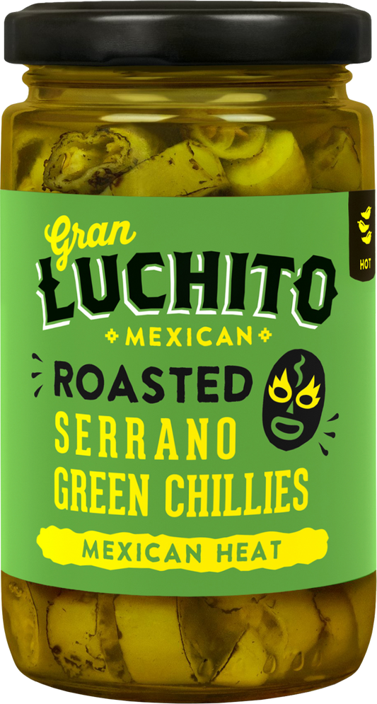 Gran Luchito Roasted Serrano Green Chillies 215G