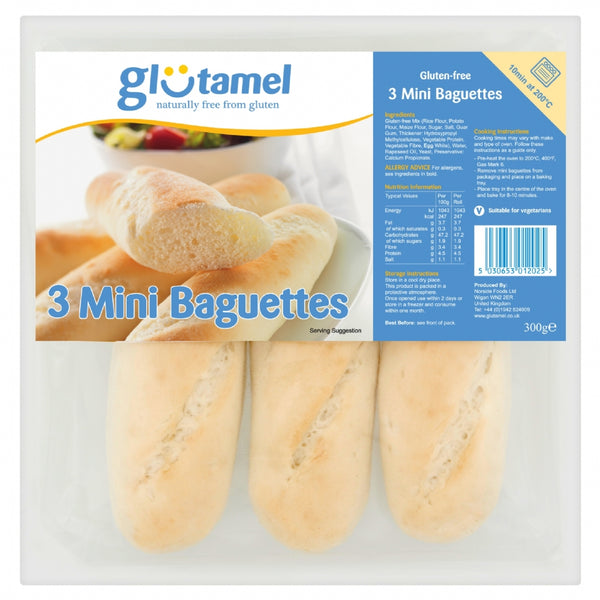 Glutamel 3 Mini Baguettes 300G
