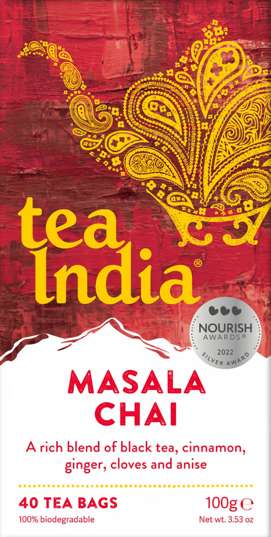 Tea India 40 Masala Chai Teabags, 100g
