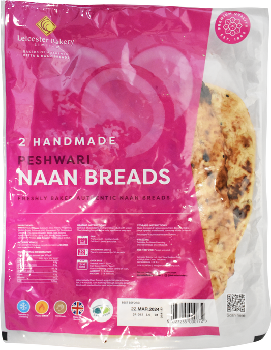 Leicester Bakery 2 Handmade Peshwari Naan Breads