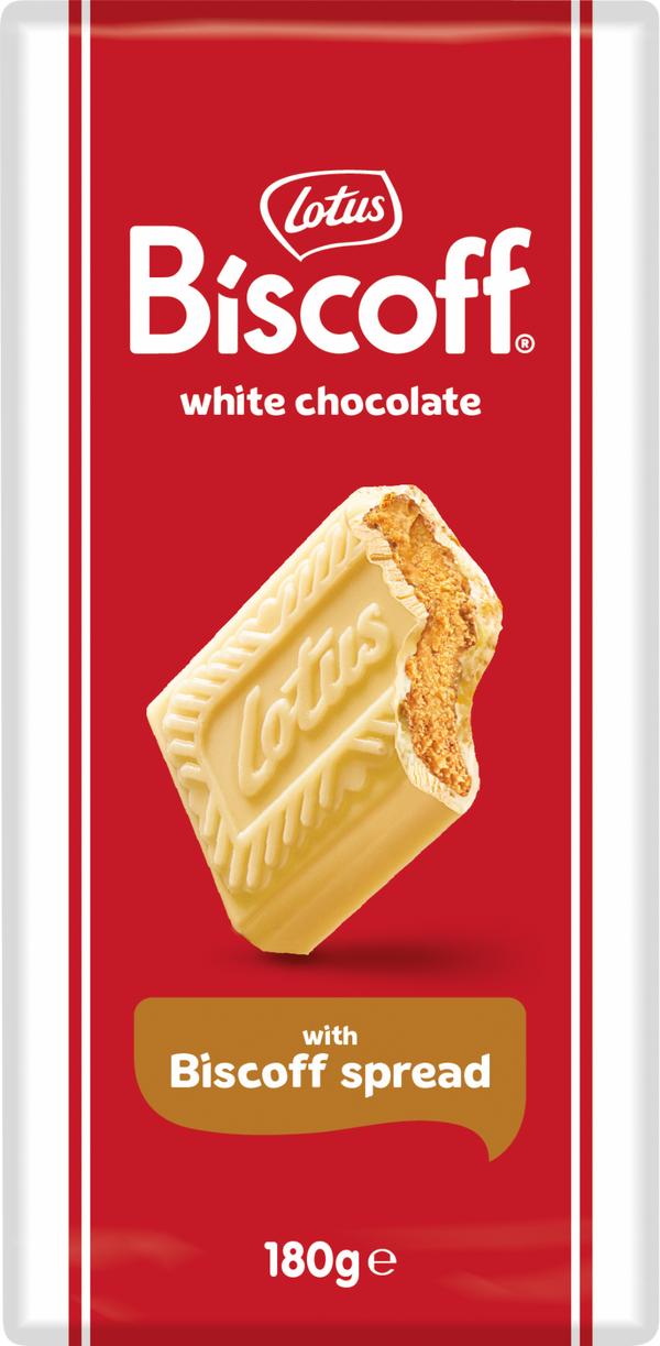 Lotus White Chocolate Bar With Biscoff Spread, 180g