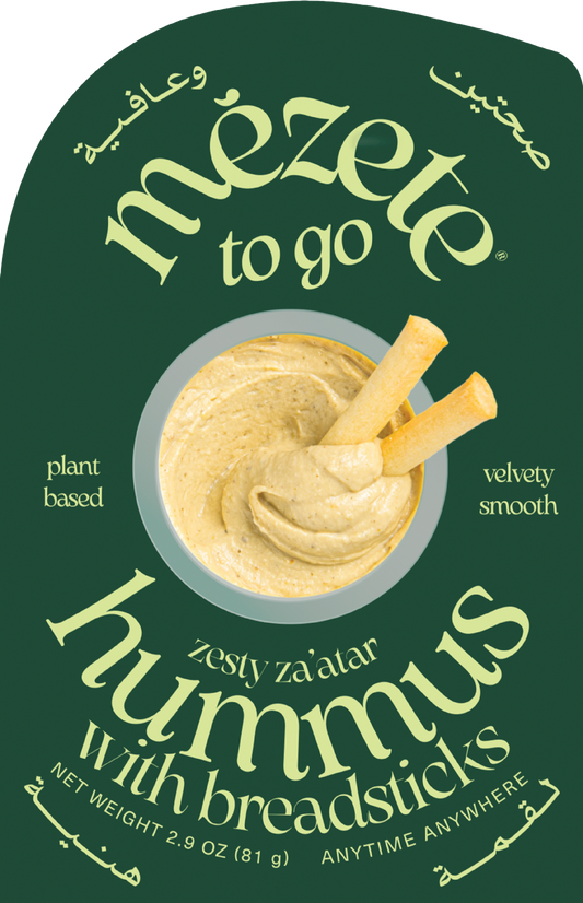 MEZETE To Go - Zesty Za'atar Hummus with Breadsticks, 81g