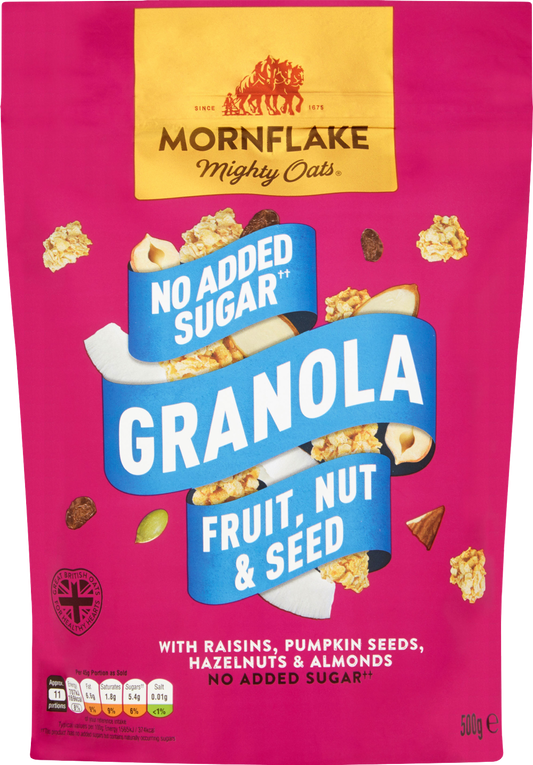 Mornflake No Added Sugar Granola - Fruit, Nut & Seed 500G