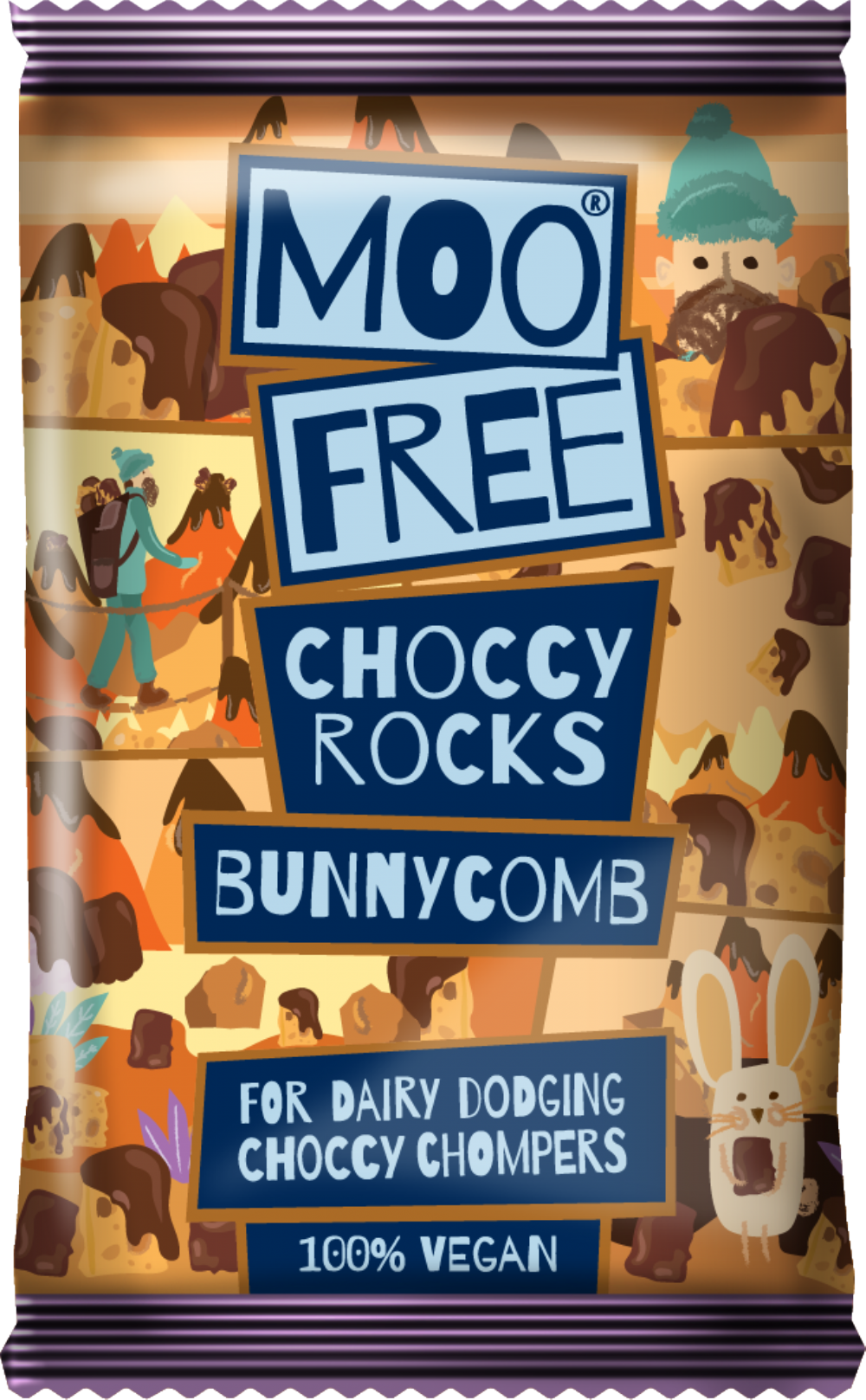 Moo Free Choccy Rocks - Bunnycomb 35G