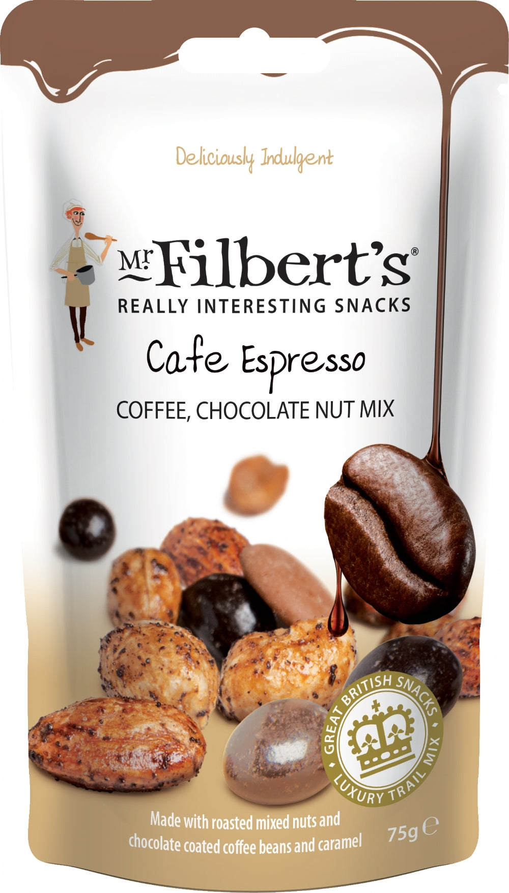 Mr Filbert's Cafe Espresso Coffee, Chocolate Nut Mix 75G