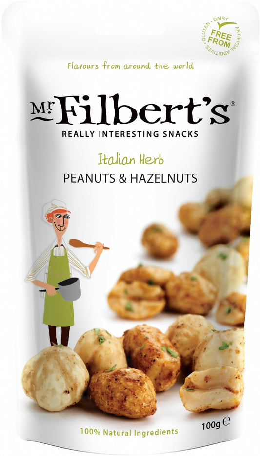 Mr Filbert's Italian Herb Hazelnuts & Peanuts 100G