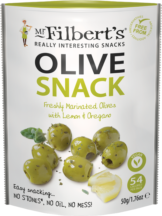 Mr Filbert's Marinated Green Olives With Lemon & Oregano 50G