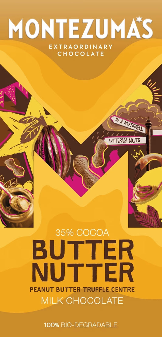 Montezuma's Butter Nutter - Peanut Butter Truffle Centre Milk Chocolate Bar 90g