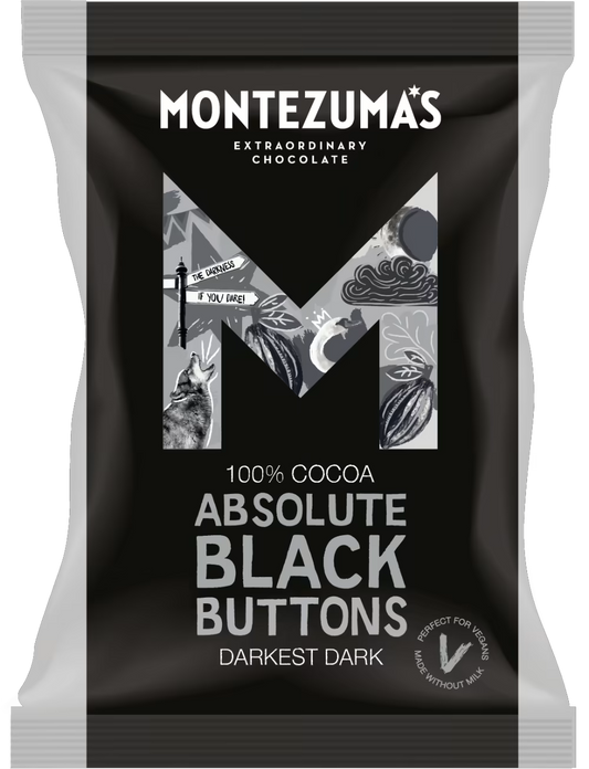 Montezuma's 100% Cocoa Absolute Black Darkest Dark Chocolate Buttons 120g