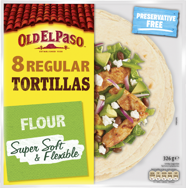 Old El Paso 8 Super Soft Flour Tortillas, 326g