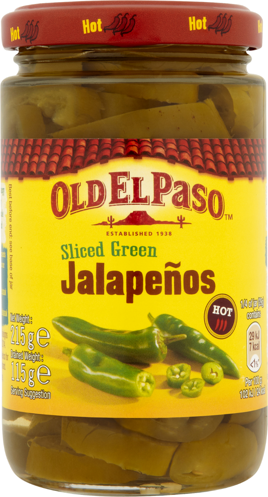 Old El Paso Sliced Green Jalapeños 215G