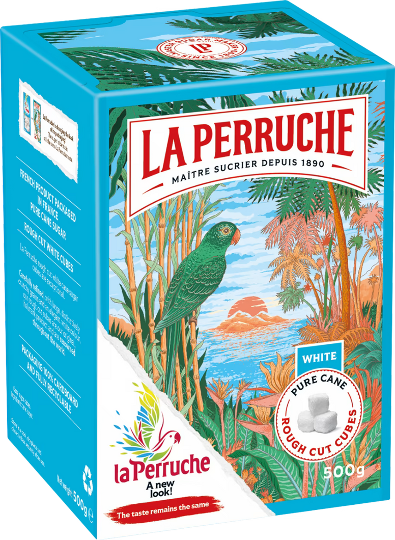 La Perruche Pure Cane Rough Cut Sugar Cubes - White 500G
