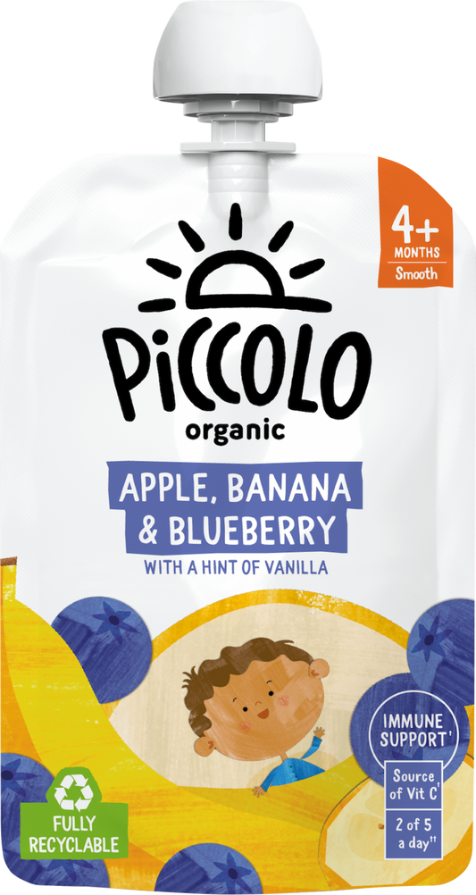 Piccolo Organic Apple, Banana & Blueberry 100G
