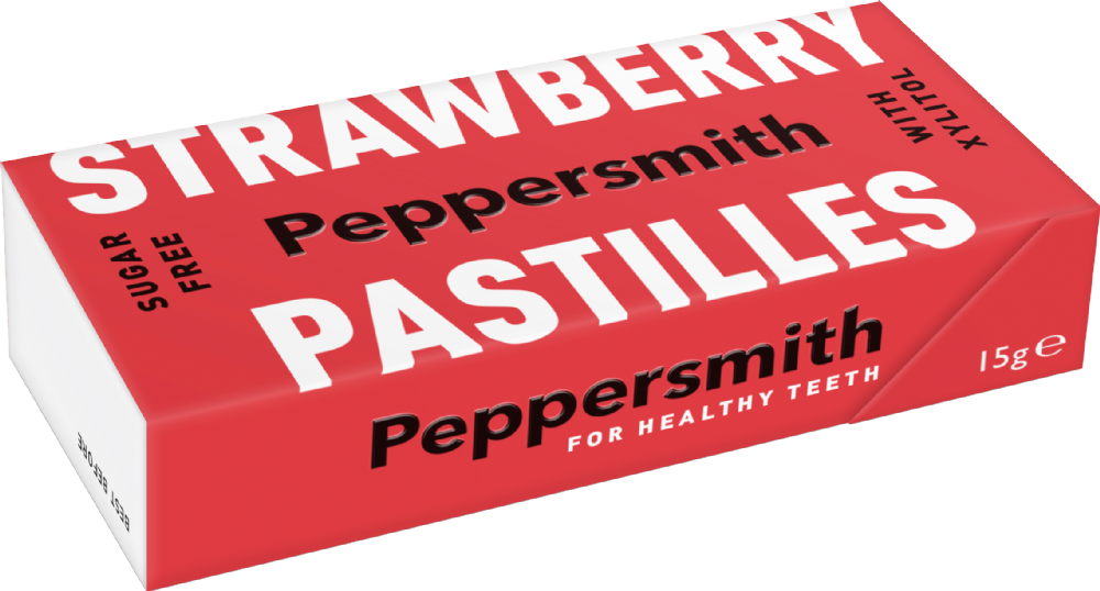 Peppersmith Strawberry Pastilles With Xylitol 15G