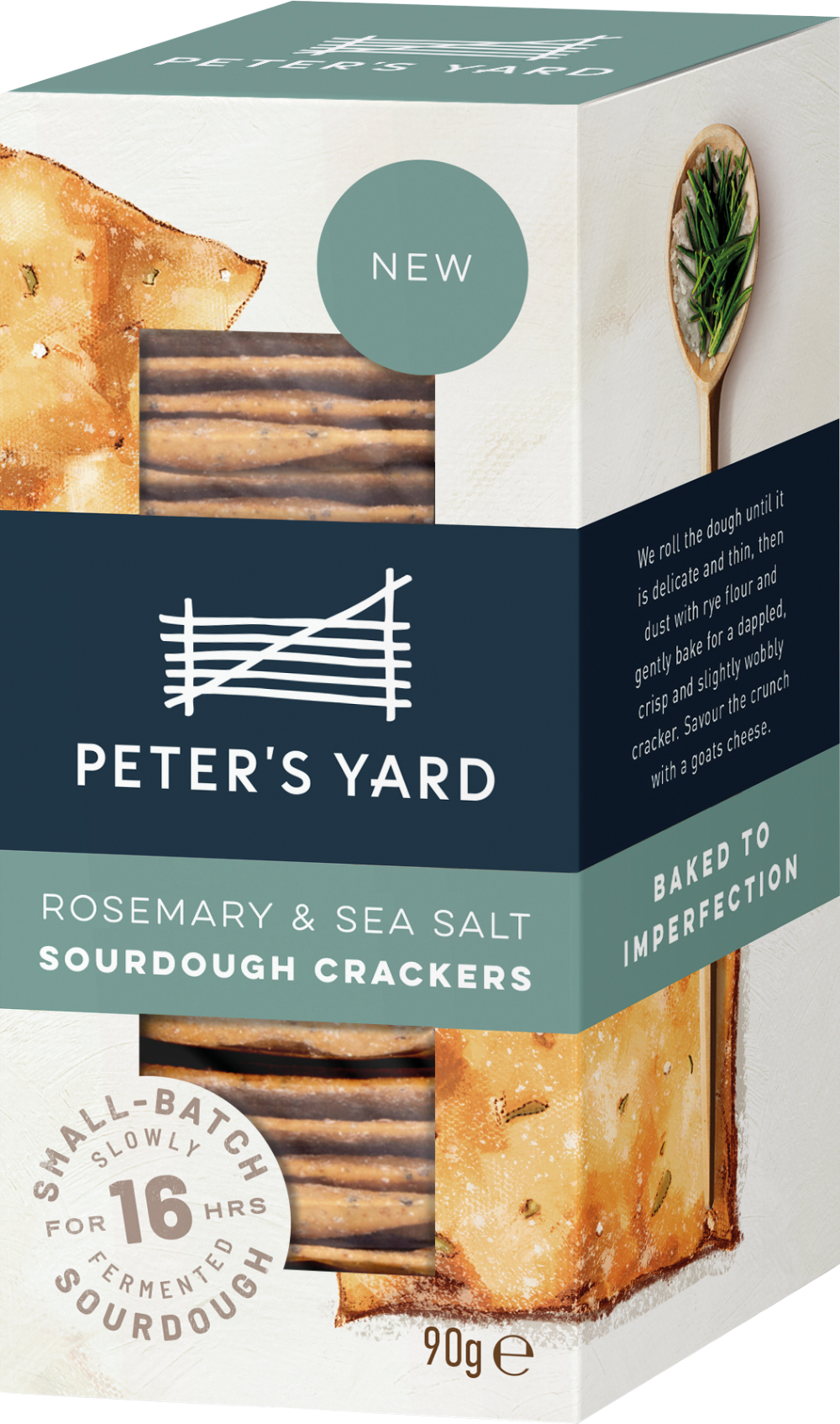 Peter's Yard Rosemary & Sea Salt Sourdough Crackers 90G