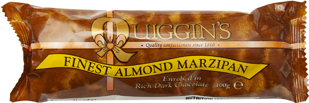 Quiggin's Finest Almond Marzipan In Dark Chocolate 100G
