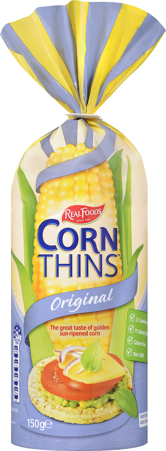 Real Foods Corn Thins - Original 150G