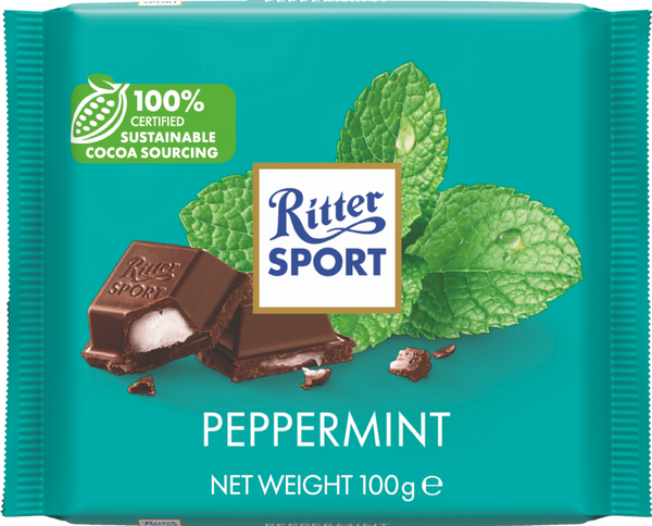 Ritter Sport Peppermint Dark Chocolate, 100g