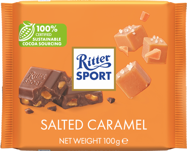 Ritter Sport Salted Caramel Milk Chocolate, 100g